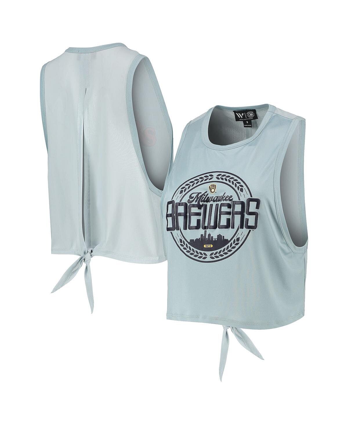 Женская голубая майка с открытой спиной и завязками Milwaukee Brewers The Wild Collective, синий
Женская голубая майка с открытой спиной и завязками Milwaukee Brewers The Wild Collective, синий