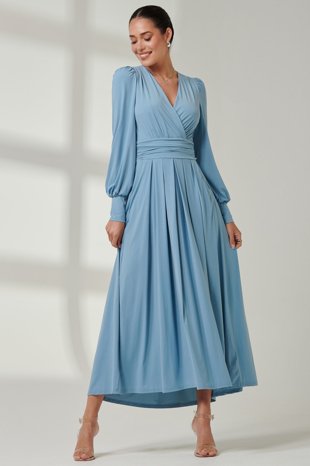 Платье макси из супергладкого трикотажа с лифом оберткой Jolie Moi, синий
Платье макси из супергладкого трикотажа с лифом оберткой Jolie Moi, синий