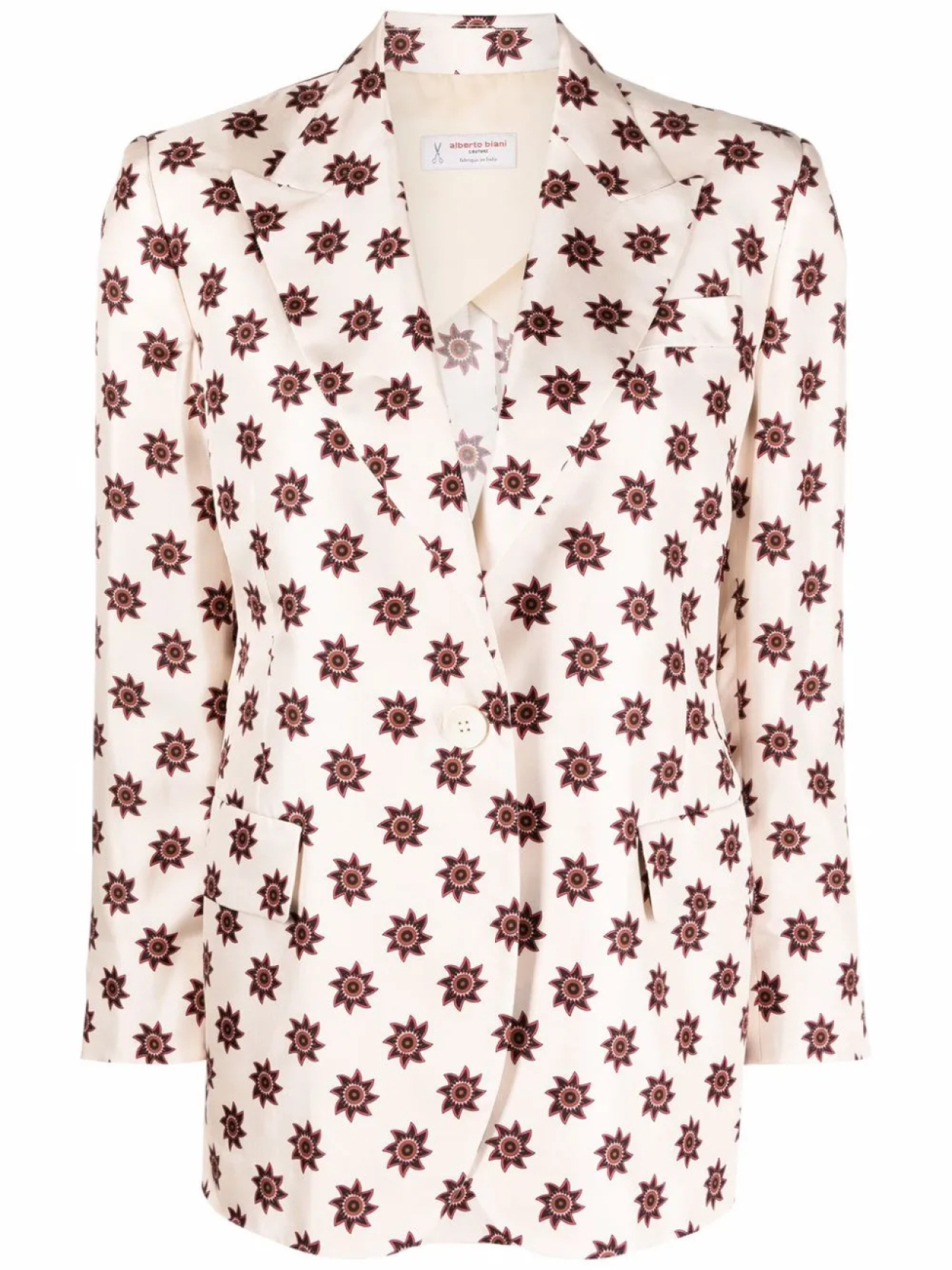 Шелковый блейзер с геометричным узором Alberto Biani, нейтральный
Шелковый блейзер с геометричным узором Alberto Biani, нейтральный