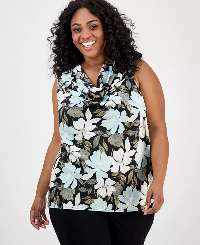 Топ размера плюс с цветочным принтом и драпированным вырезом Kasper, зеленый
Топ размера плюс с цветочным принтом и драпированным вырезом Kasper, зеленый