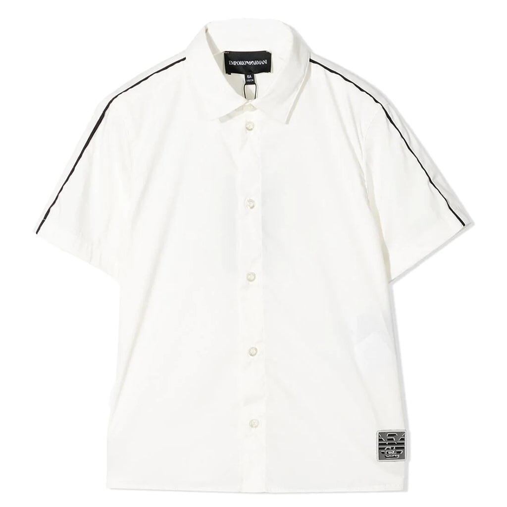 Белая рубашка-поло с полосками Armani, белый
Белая рубашка-поло с полосками Armani, белый