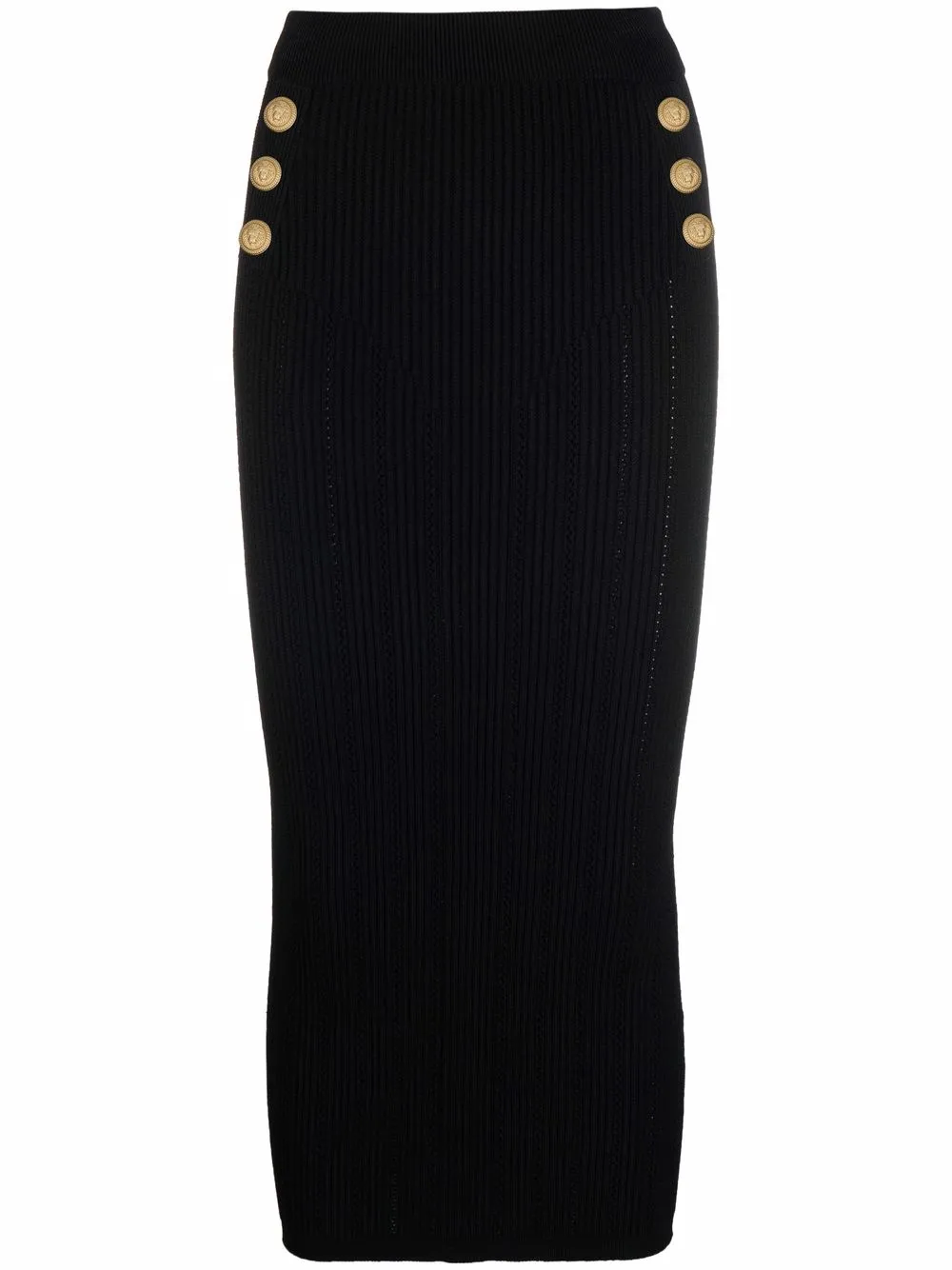 Трикотажная юбка миди с пуговицами BALMAIN, черный
Трикотажная юбка миди с пуговицами BALMAIN, черный