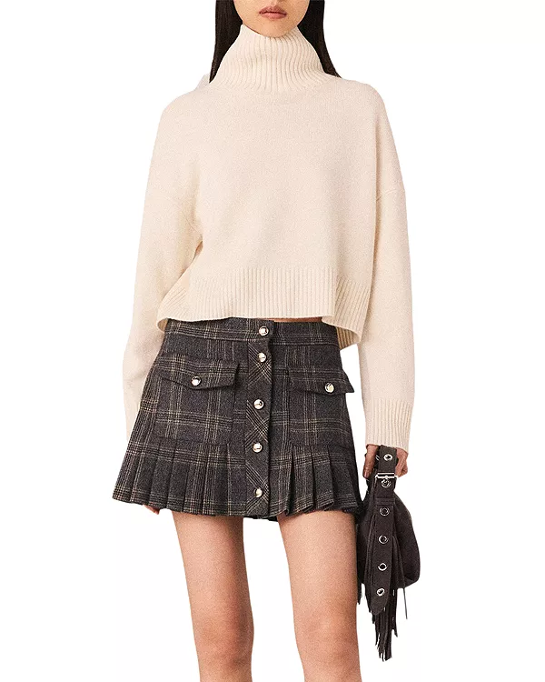 Кашемировый свитер с высоким воротником Maje, белый
Кашемировый свитер с высоким воротником Maje, белый