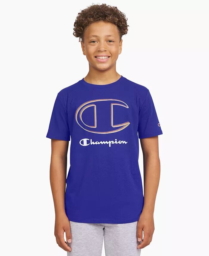 Футболка с логотипом Big Boys и графическим рисунком Champion, синий
