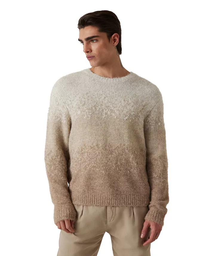 Мужской свитер с длинным рукавом в полоску Guess, загар/бежевый
Мужской свитер с длинным рукавом в полоску Guess, загар/бежевый