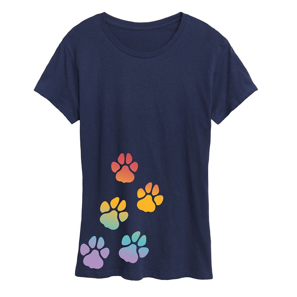Женская футболка с рисунком радужных лап Licensed Character, темно-синий
Женская футболка с рисунком радужных лап Licensed Character, темно-синий