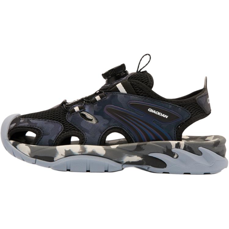 Детские сандалии с низким верхом, устойчивые к износу и скольжению, для подростков QIAODAN, черный/белый 
Детские сандалии с низким верхом, устойчивые к износу и скольжению, для подростков QIAODAN, черный/белый