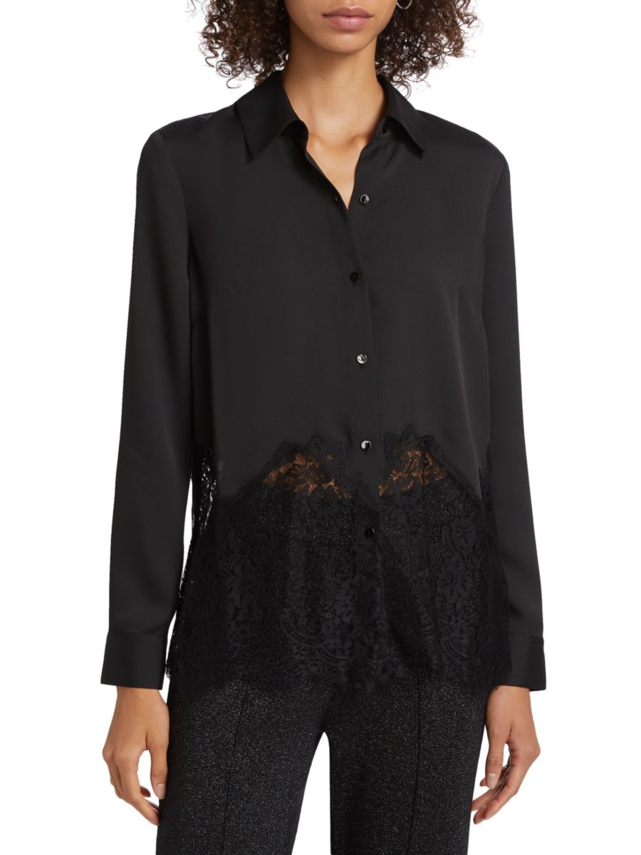 Кружевная блузка Adalee с пуговицами спереди L'AGENCE, черный
Кружевная блузка Adalee с пуговицами спереди L'AGENCE, черный