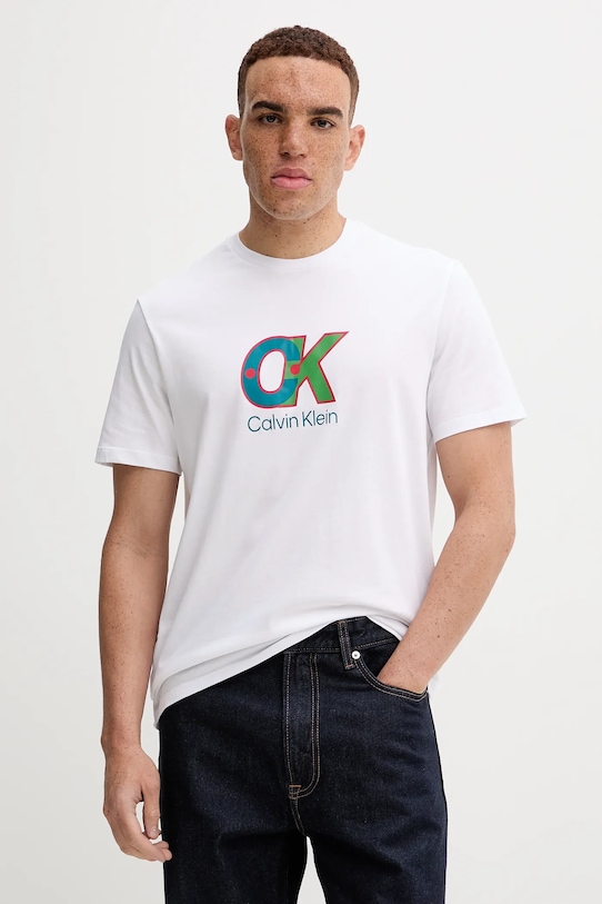 Хлопковая футболка Calvin Klein, белый
Хлопковая футболка Calvin Klein, белый