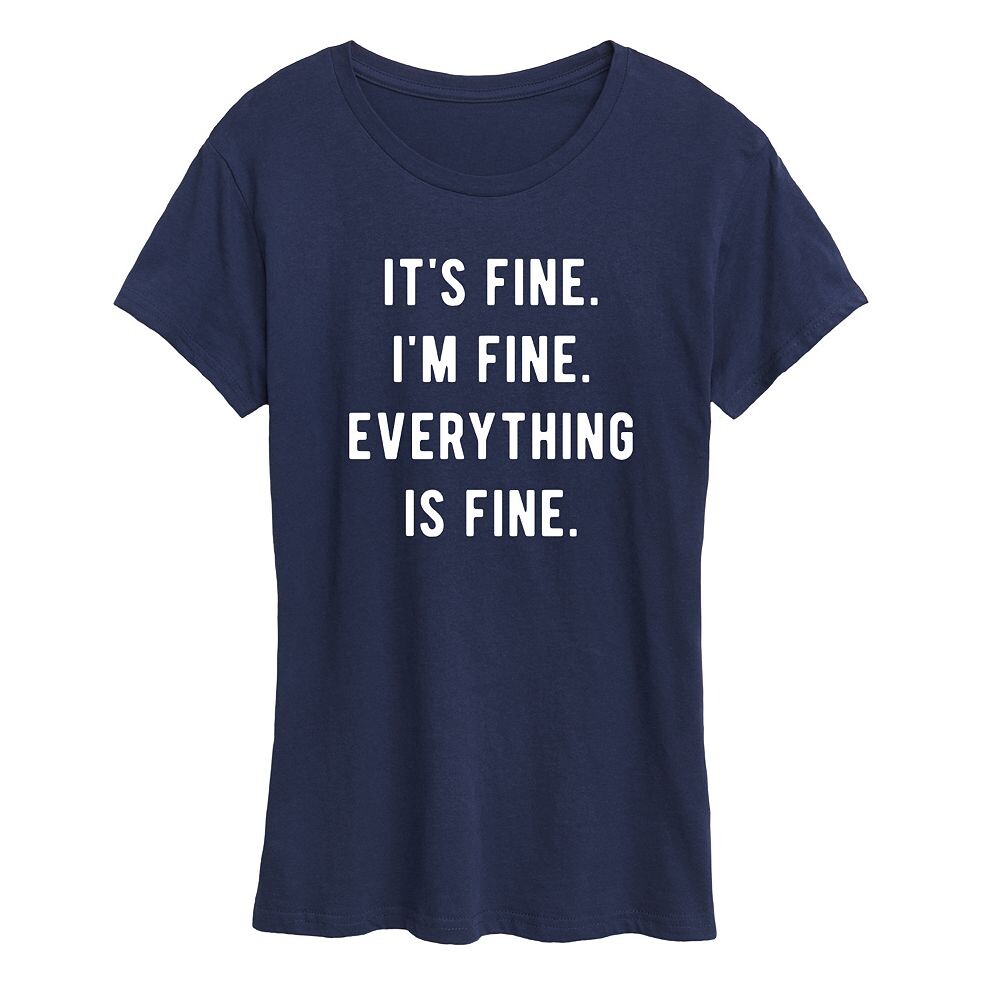 Женская футболка с рисунком It's Fine I'm Fine Everything Is Fine Licensed Character, темно-синий
Женская футболка с рисунком It's Fine I'm Fine Everything Is Fine Licensed Character, темно-синий