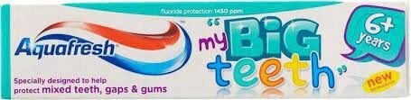 Зубная паста Big Teeth 6+, 50 мл Aquafresh Kids
Зубная паста Big Teeth 6+, 50 мл Aquafresh Kids