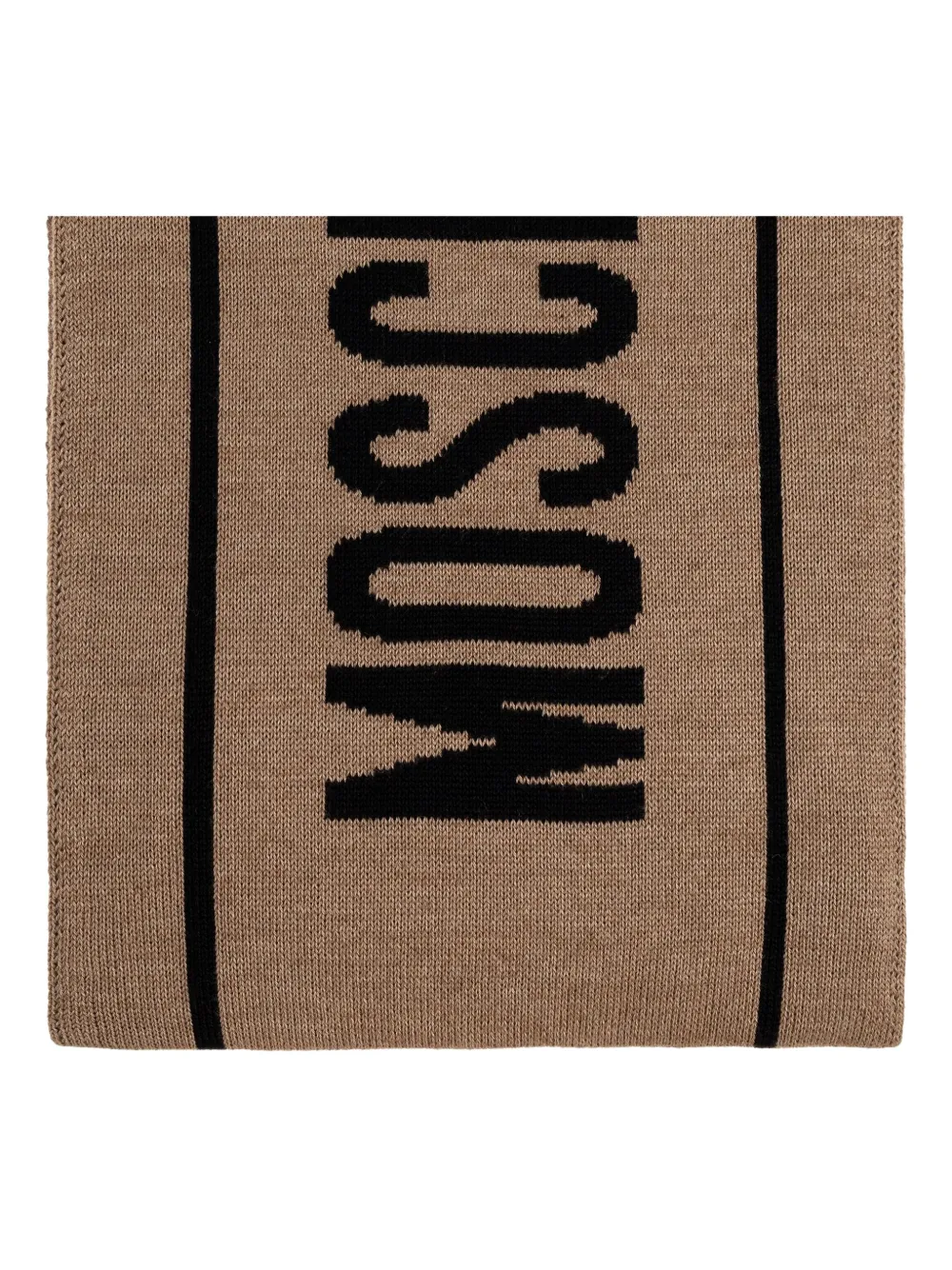 Шарф с логотипом-интарсией Moschino, нейтральный 
Шарф с логотипом-интарсией Moschino, нейтральный