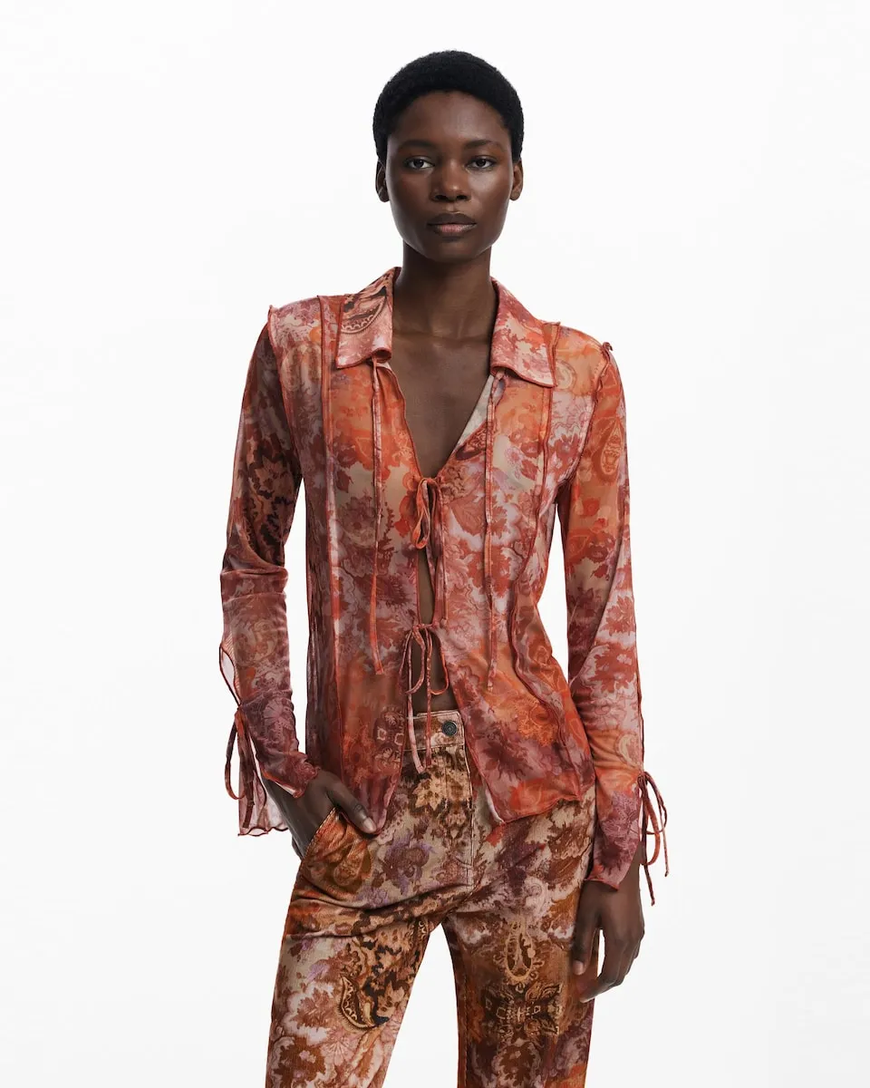 Женская шифоновая блузка с бантиками Desigual, оранжевый
Женская шифоновая блузка с бантиками Desigual, оранжевый