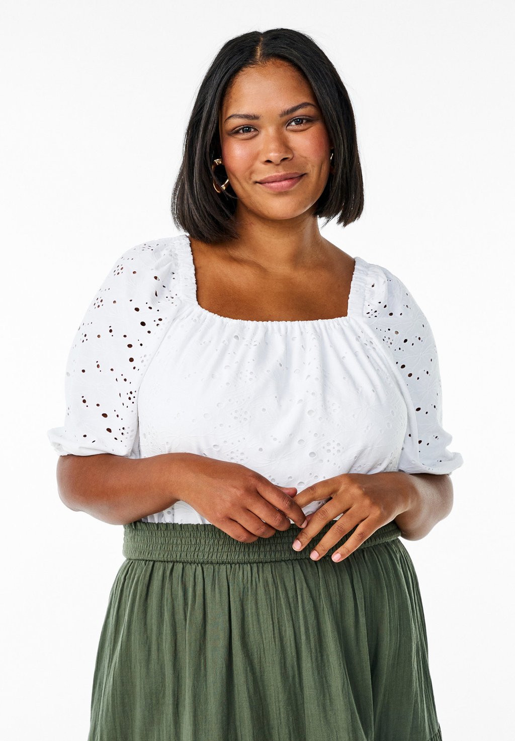 Блуза MIT KURZEN PUFFÄRMELN UND LOCHMUSTER Zizzi, белый
Блуза MIT KURZEN PUFFÄRMELN UND LOCHMUSTER Zizzi, белый