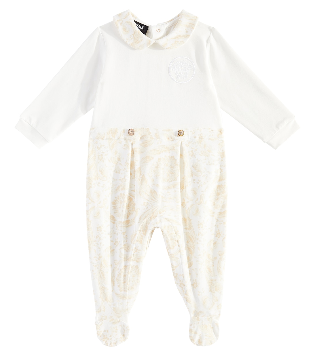 Комбинезон Baby Barocco из хлопчатобумажной ткани Versace Kids, Bianco + Beige
Комбинезон Baby Barocco из хлопчатобумажной ткани Versace Kids, Bianco + Beige