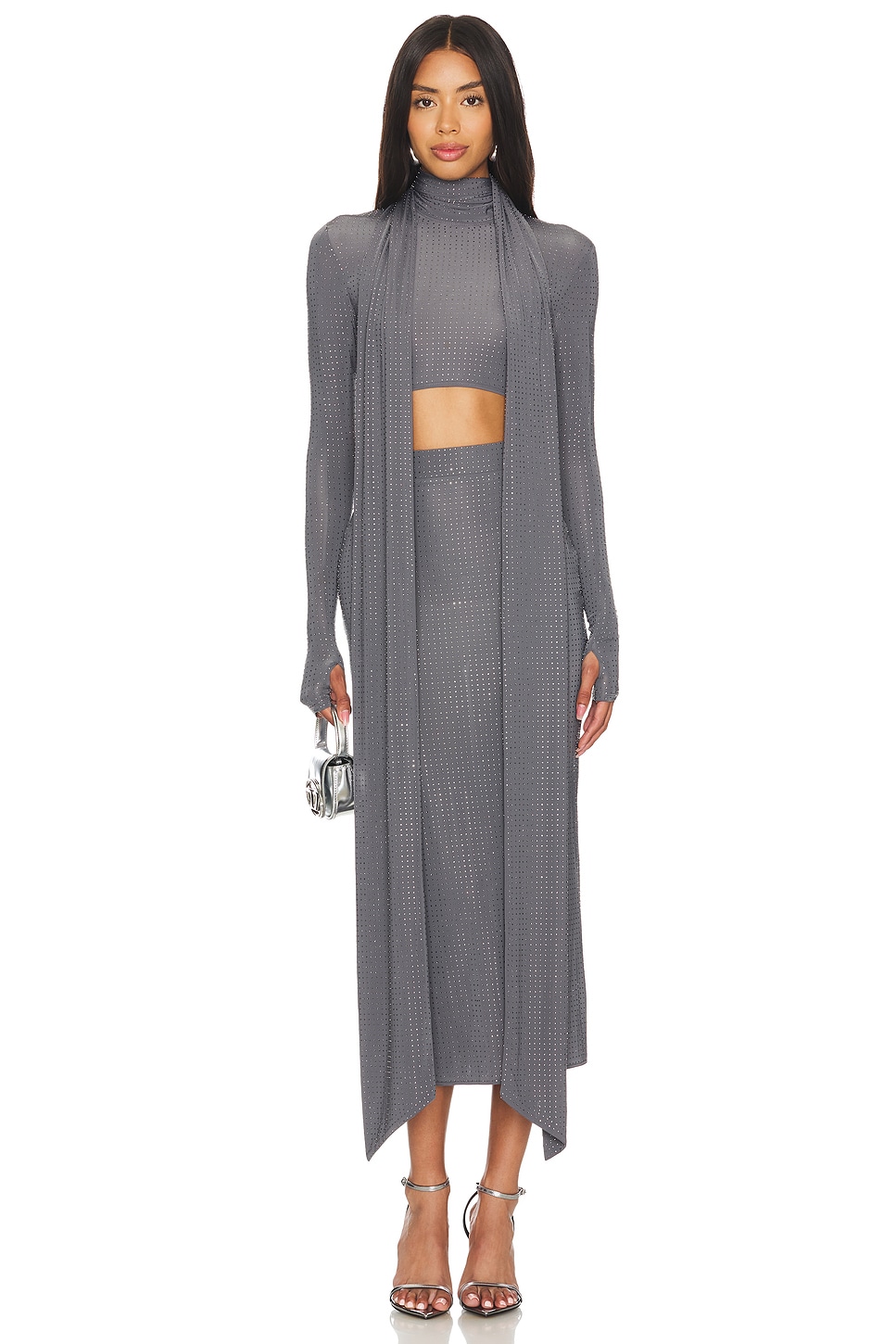 Укороченный топ с длинными рукавами и шарфом Alex Perry, цвет iron
Укороченный топ с длинными рукавами и шарфом Alex Perry, цвет iron