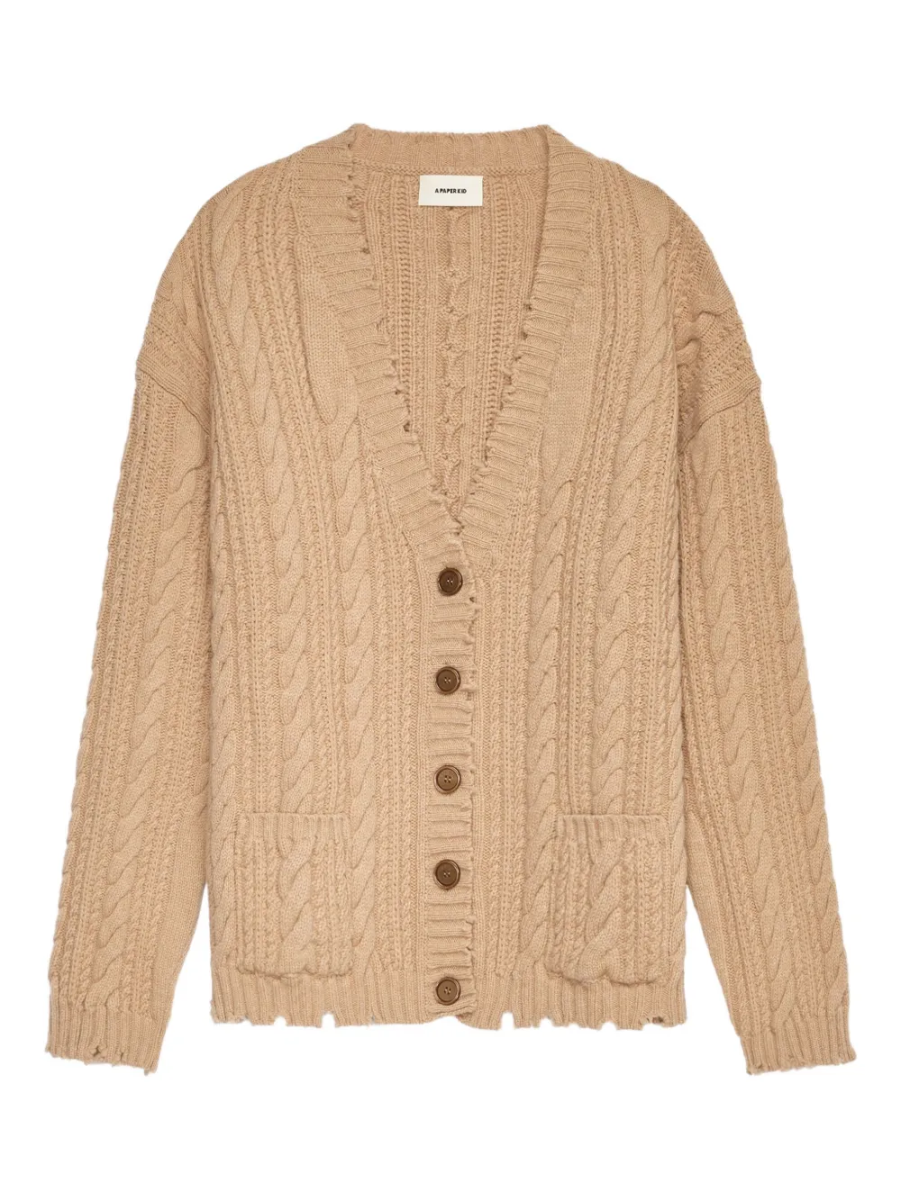 Кардиган фактурной вязки с карманом A Paper Kid, светло-коричневый
Кардиган фактурной вязки с карманом A Paper Kid, светло-коричневый