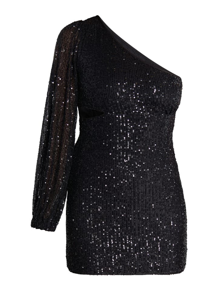 Длинное платье faina One Shoulder Mini, черный 
Длинное платье faina One Shoulder Mini, черный