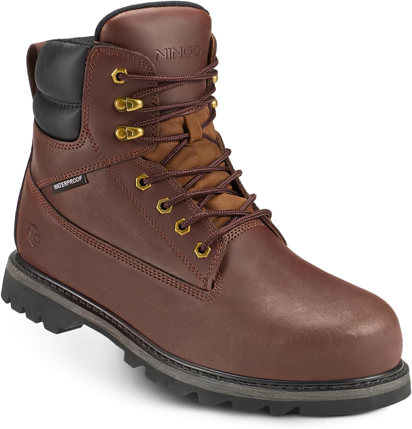 Водонепроницаемые ботинки NINGO с стальным носком для мужчин, 15 см нескользящие удобные кожаные ботинки, мужская защитная обувь для строительства и промышленности на открытом воздухе, коричневый
Водонепроницаемые ботинки NINGO с стальным носком для мужчин, 15 см нескользящие удобные кожаные ботинки, мужская защитная обувь для строительства и промышленности на открытом воздухе, коричневый