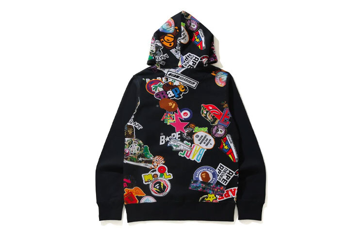 Толстовка с капюшоном на молнии с принтом в виде нескольких мотивов BAPE A Bathing Ape, черный
Толстовка с капюшоном на молнии с принтом в виде нескольких мотивов BAPE A Bathing Ape, черный