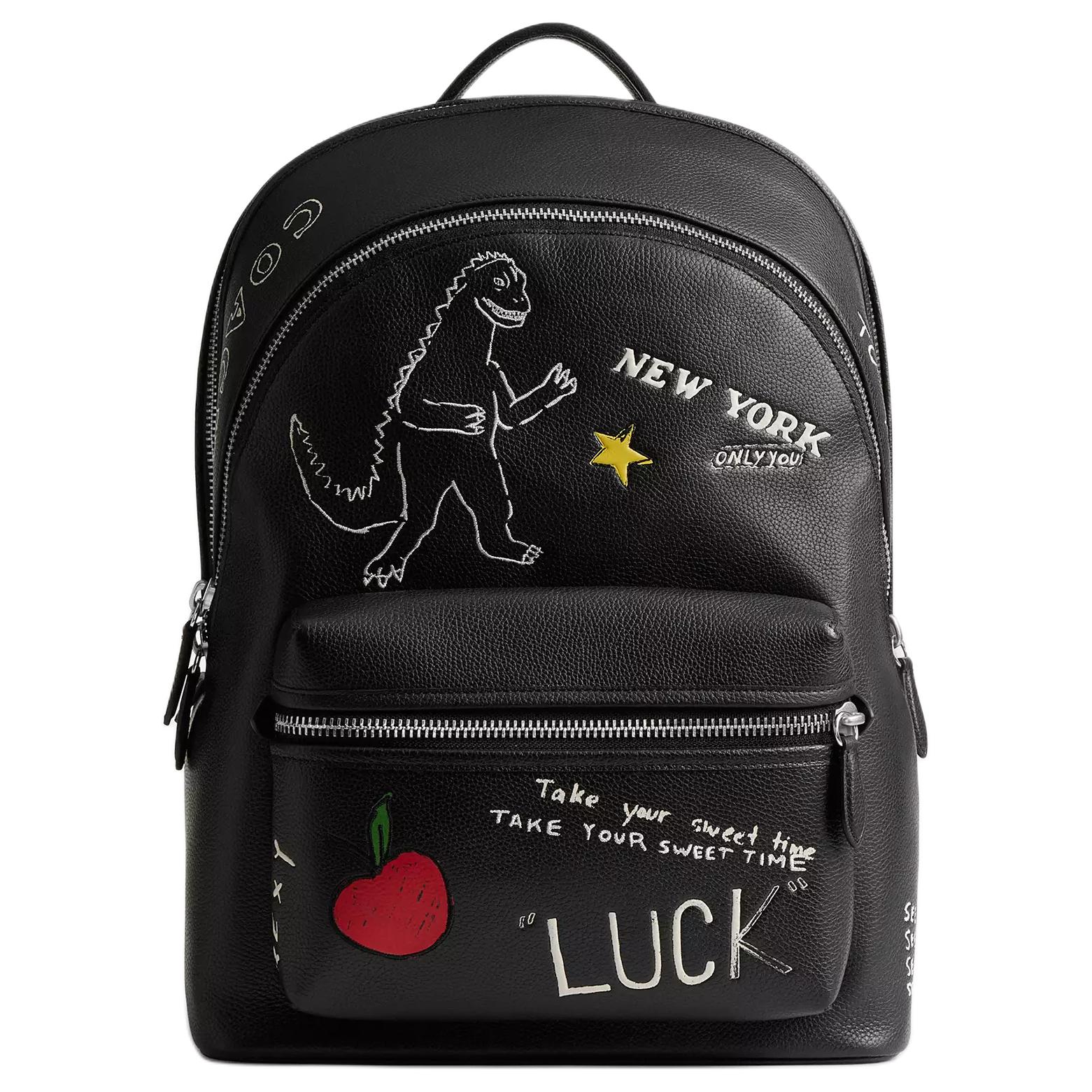 COACH Черный рюкзак из полированной галечной кожи для мужчин
COACH Черный рюкзак из полированной галечной кожи для мужчин