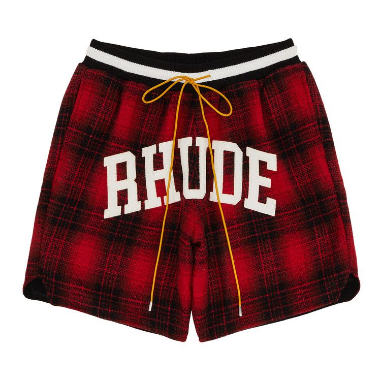 Шорты Rhude Flannel Collegiate Court Logo Short, Red/Black
Шорты Rhude Flannel Collegiate Court Logo Short, Red/Black