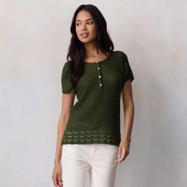 Женская футболка-свитер с короткими рукавами Lc Lauren Conrad, цвет genesis green
Женская футболка-свитер с короткими рукавами Lc Lauren Conrad, цвет genesis green