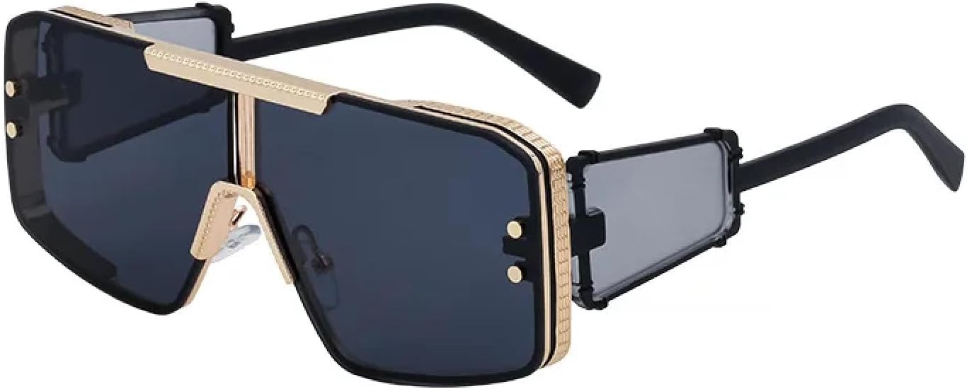 Роскошные солнцезащитные очки большого размера в массивной оправе для женщин и мужчин, винтажные, популярные, в стиле металл-панк, с плоской верхней частью TKKTLLT, Gold Black
Роскошные солнцезащитные очки большого размера в массивной оправе для женщин и мужчин, винтажные, популярные, в стиле металл-панк, с плоской верхней частью TKKTLLT, Gold Black