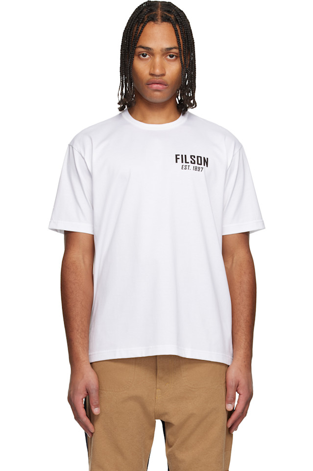 Junya Watanabe Белая хлопковая футболка Filson Edition
Junya Watanabe Белая хлопковая футболка Filson Edition