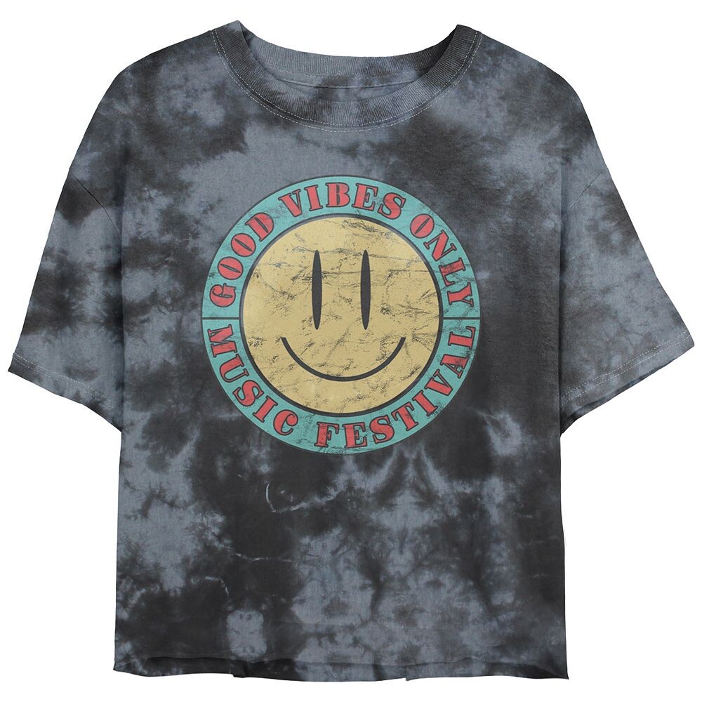 Укороченный топ со смайликом Good Vibes Only Music Festival, футболка Bombard с графическим рисунком для юниоров, цвет Black Charcoal
Укороченный топ со смайликом Good Vibes Only Music Festival, футболка Bombard с графическим рисунком для юниоров, цвет Black Charcoal