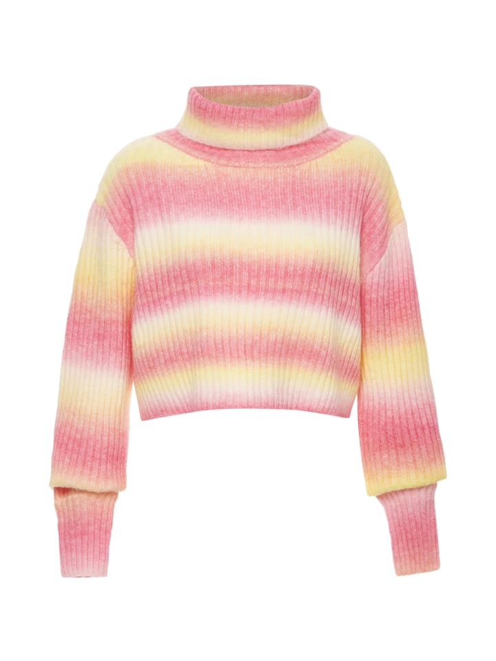 Женский свитер розово-желтого цвета с разноцветными вставками Usha
Женский свитер розово-желтого цвета с разноцветными вставками Usha