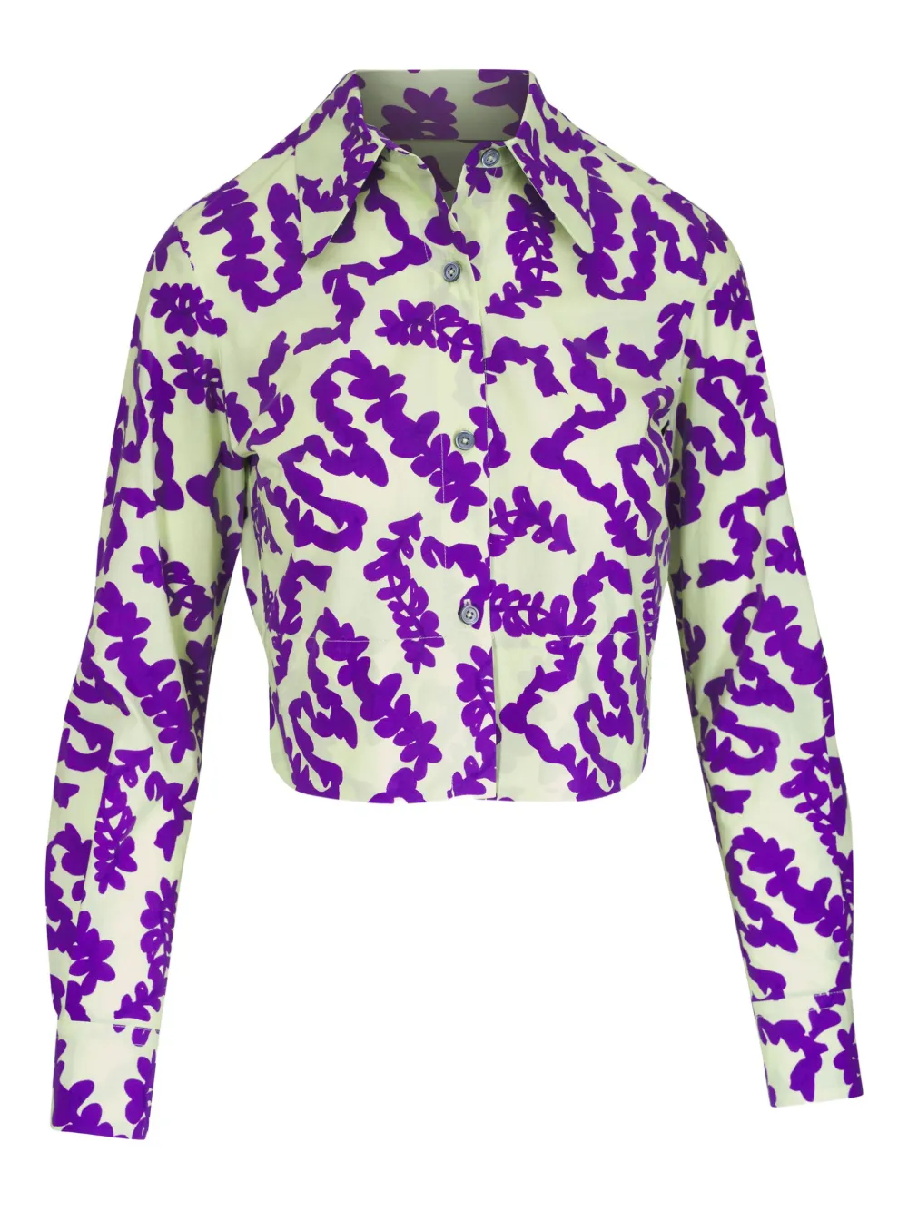 Укороченная рубашка с цветочным принтом Odeeh, белый
Укороченная рубашка с цветочным принтом Odeeh, белый