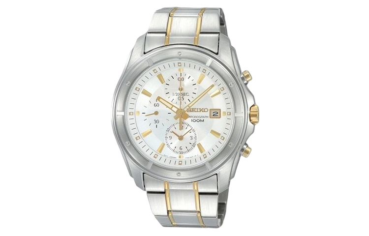SEIKO Хронограф серии Quartz Movement, мужские часы, белый циферблат
SEIKO Хронограф серии Quartz Movement, мужские часы, белый циферблат
