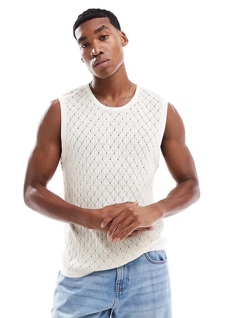 Вязаная майка Jack & Jones цвета экрю
Вязаная майка Jack & Jones цвета экрю