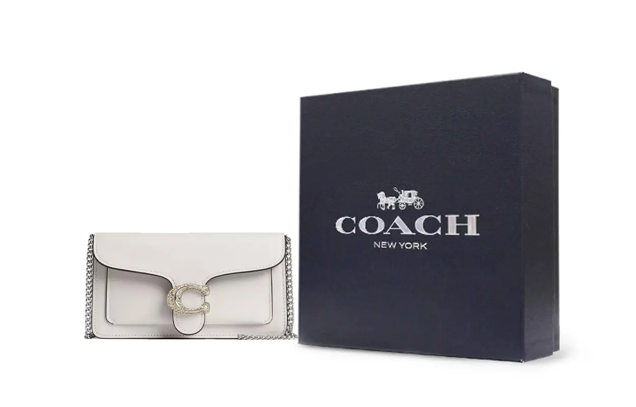 COACH Сумка через плечо из телячьей кожи табби малого размера женская меловая белая