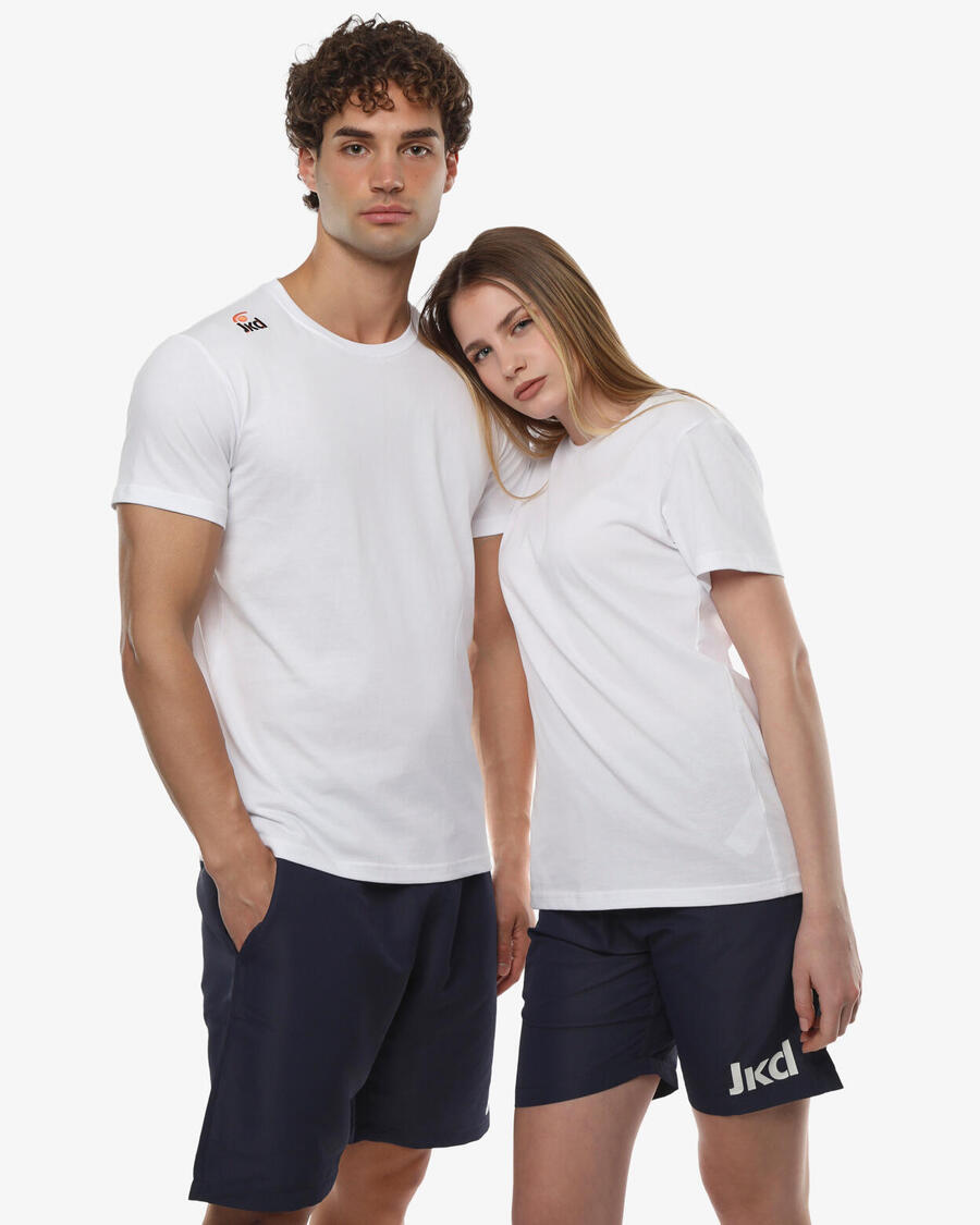 JAKED Белая хлопковая фитнес-футболка для мужчин и женщин
JAKED Белая хлопковая фитнес-футболка для мужчин и женщин