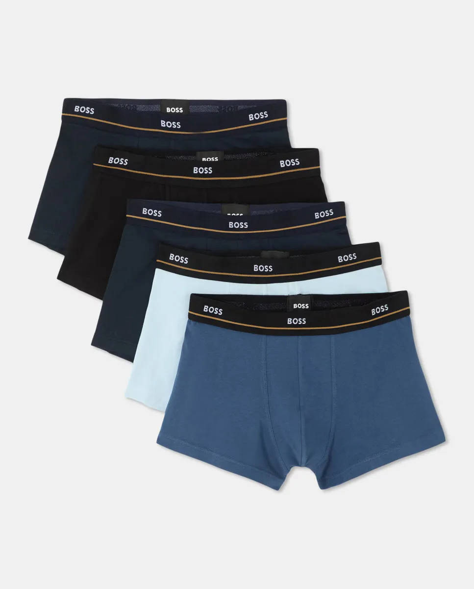 Упаковка из пяти мужских хлопковых трусов-боксеров Boss, черный
Упаковка из пяти мужских хлопковых трусов-боксеров Boss, черный