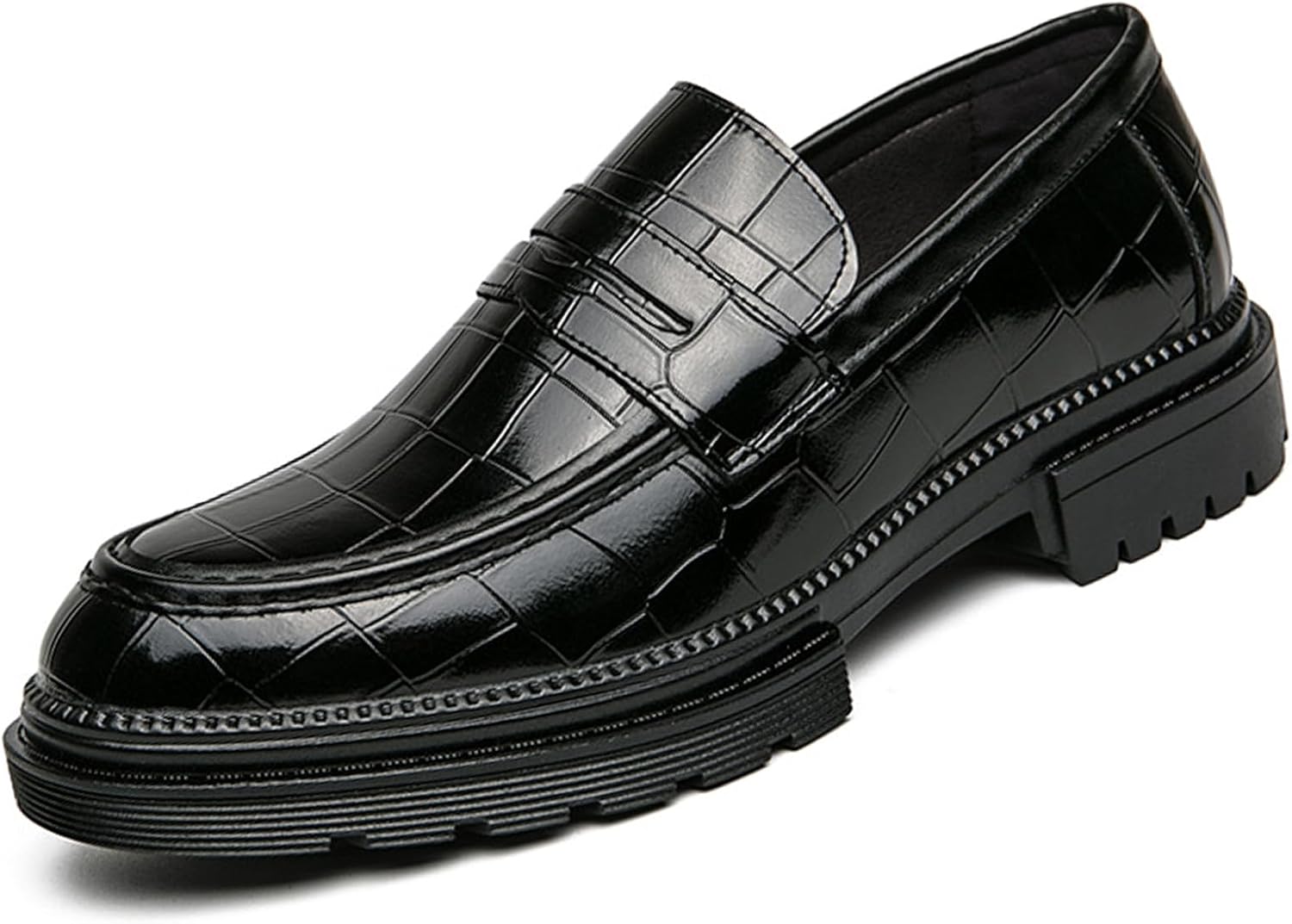 Мужские кожаные лоферы на платформе, с классическим тиснением под крокодила, на подкладке, удобные повседневные и деловые туфли для вечеринок, свадеб и выпускных Oigunle, черный
Мужские кожаные лоферы на платформе, с классическим тиснением под крокодила, на подкладке, удобные повседневные и деловые туфли для вечеринок, свадеб и выпускных Oigunle, черный