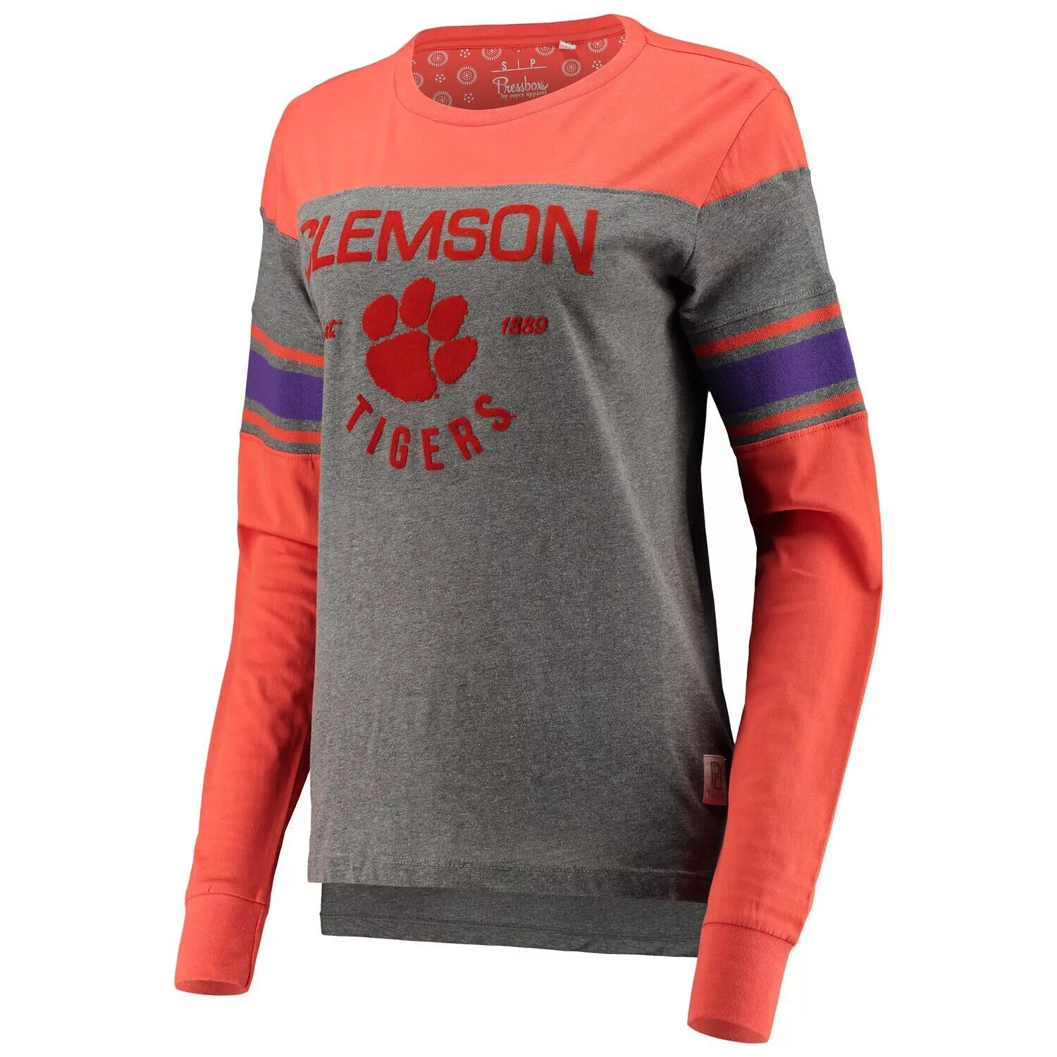 Женская футболка Pressbox с оранжевым/серым оттенком Clemson Tigers Lizzy в полоску с длинными рукавами и флокированием, Оранжевый, Женская футболка Pressbox с оранжевым/серым оттенком Clemson Tigers Lizzy в полоску с длинными рукавами и флокированием
Женская футболка Pressbox с оранжевым/серым оттенком Clemson Tigers Lizzy в полоску с длинными рукавами и флокированием, Оранжевый, Женская футболка Pressbox с оранжевым/серым оттенком Clemson Tigers Lizzy в полоску с длинными рукавами и флокированием