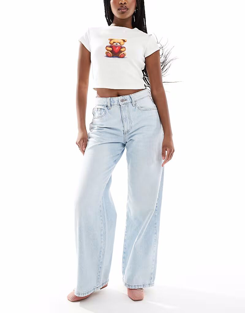 Джинсы Cotton On свободного кроя с широкими штанинами жемчужно-синего цвета Cotton:On 
Джинсы Cotton On свободного кроя с широкими штанинами жемчужно-синего цвета Cotton:On