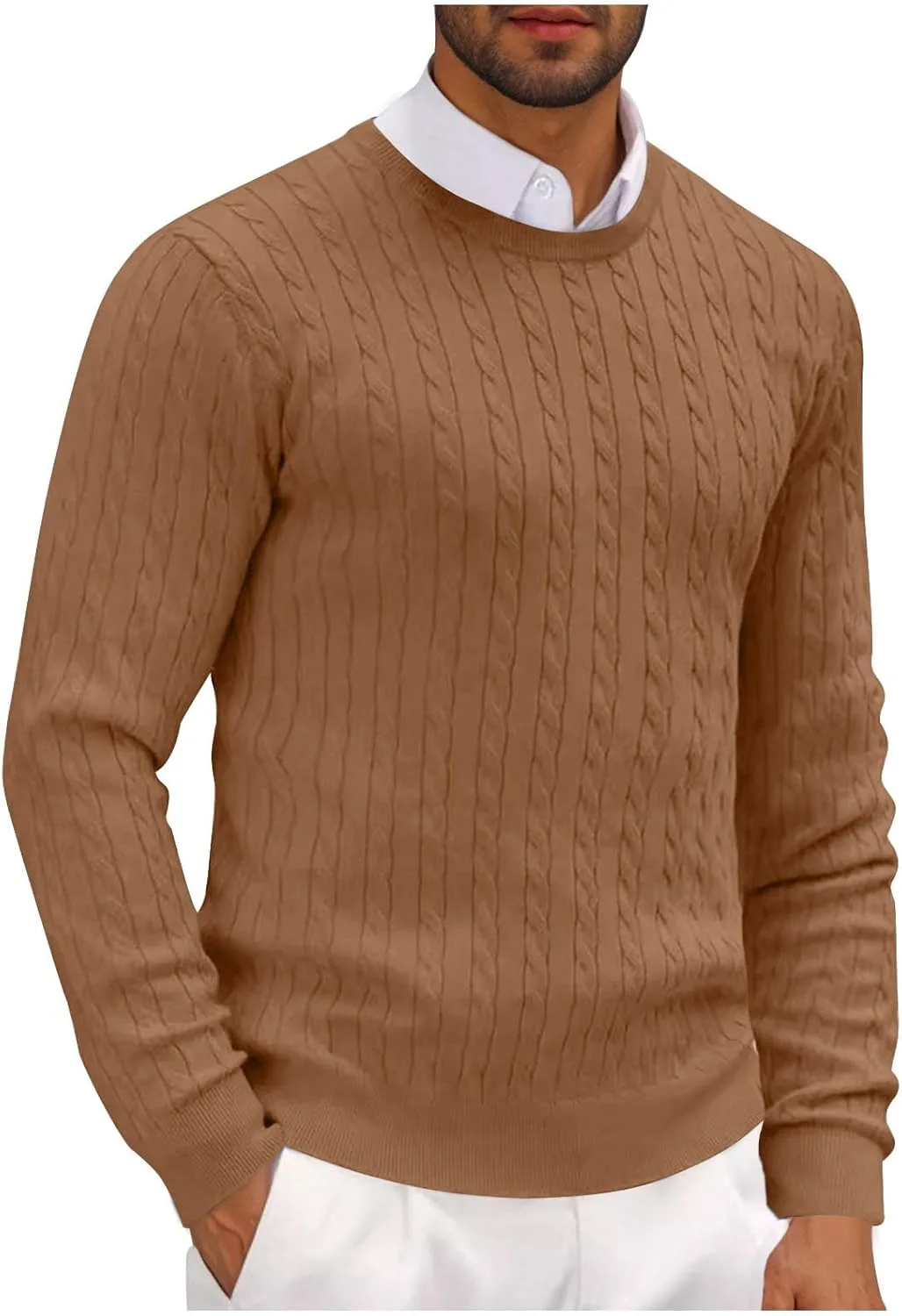 Мужской свитер Slim Fit с кабельной вязкой и узором Twist
Мужской свитер Slim Fit с кабельной вязкой и узором Twist