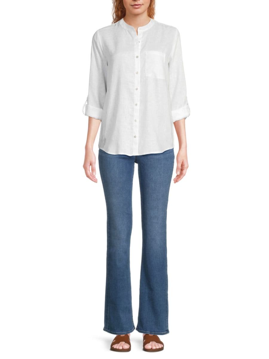 Полосатая рубашка свободного кроя из 100% льна Saks Fifth Avenue, белый
Полосатая рубашка свободного кроя из 100% льна Saks Fifth Avenue, белый