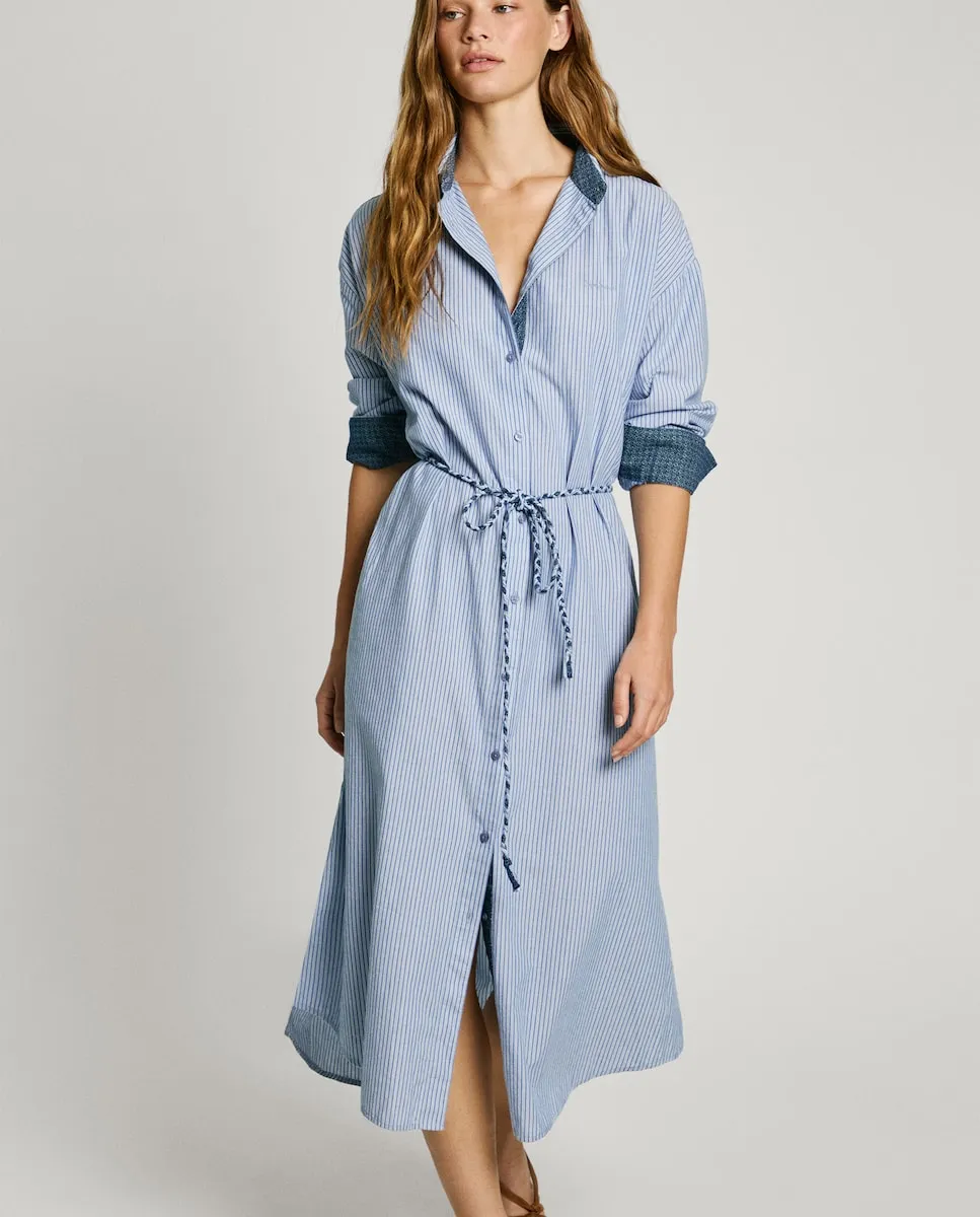 Платье миди с воротником-стойкой и застежкой на пуговицы Pepe Jeans, синий
Платье миди с воротником-стойкой и застежкой на пуговицы Pepe Jeans, синий