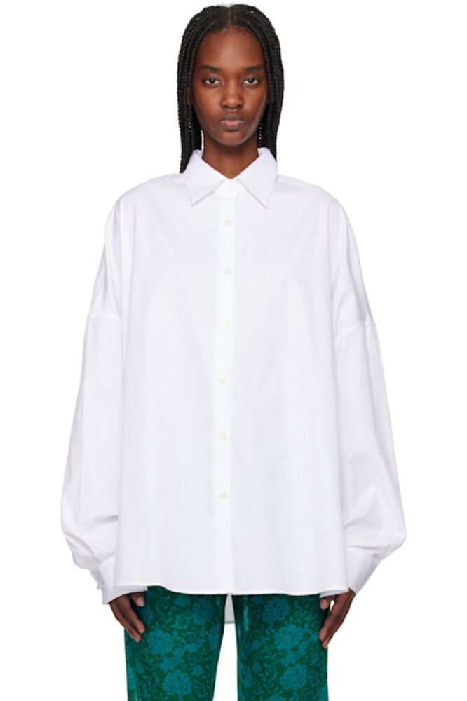 Белая рубашка из хлопкового поплина Dries Van Noten
Белая рубашка из хлопкового поплина Dries Van Noten