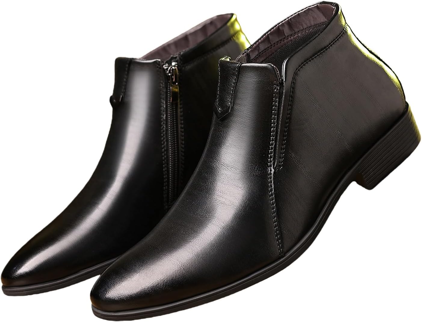 Мужские ботинки Челси с заостренным носком, боковой молнией и кожаной отделкой, классические модельные ботинки на щиколотку для делового повседневного стиля, на молнии, челси с противоскользящей резиновой подошвой Kelibasi, черный
Мужские ботинки Челси с заостренным носком, боковой молнией и кожаной отделкой, классические модельные ботинки на щиколотку для делового повседневного стиля, на молнии, челси с противоскользящей резиновой подошвой Kelibasi, черный
