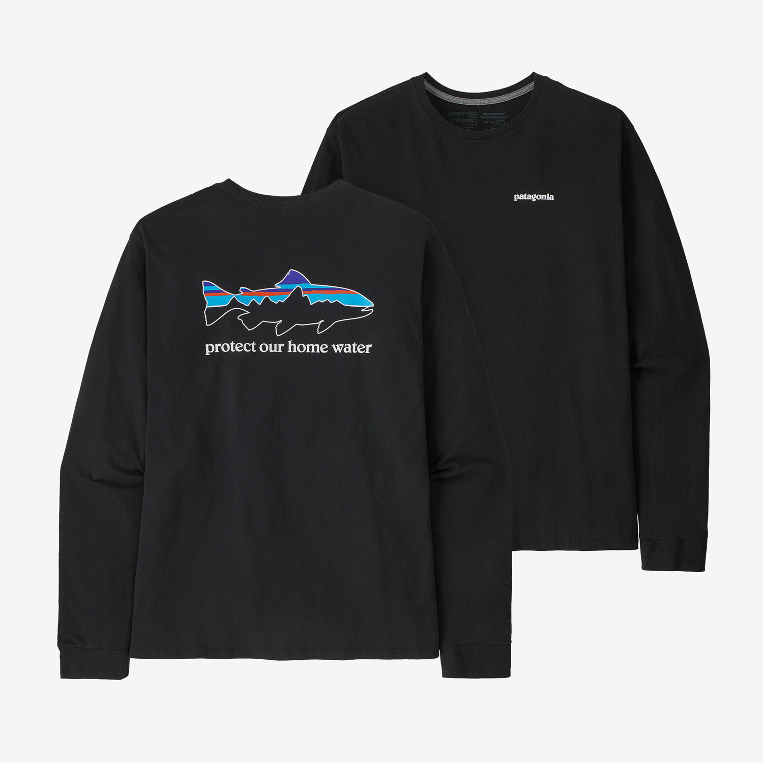 Мужская домашняя футболка Responsibili с длинными рукавами и форелью Patagonia, черный
Мужская домашняя футболка Responsibili с длинными рукавами и форелью Patagonia, черный