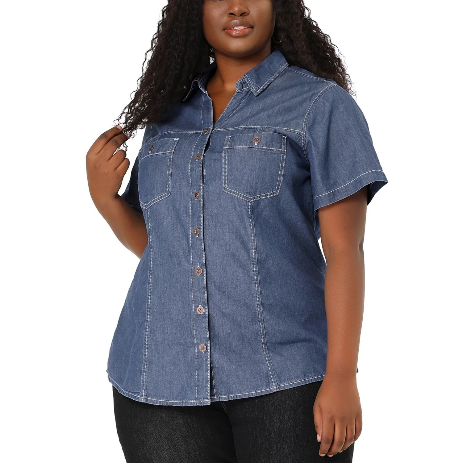 Женские топы для тренировок больших размеров, джинсовые рубашки на пуговицах с нагрудным карманом Agnes Orinda
Женские топы для тренировок больших размеров, джинсовые рубашки на пуговицах с нагрудным карманом Agnes Orinda