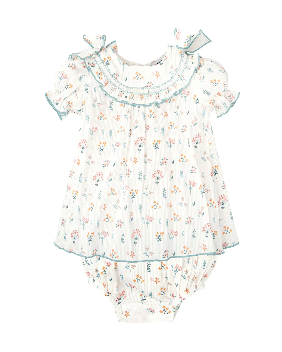 Детский комплект для девочки Jesusito с цветочным принтом и трусиками в тон BABIDÚ, белый
Детский комплект для девочки Jesusito с цветочным принтом и трусиками в тон BABIDÚ, белый