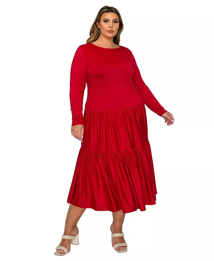 Платье-миди Eliana Plus Size с ярусами L I V D, красный
Платье-миди Eliana Plus Size с ярусами L I V D, красный