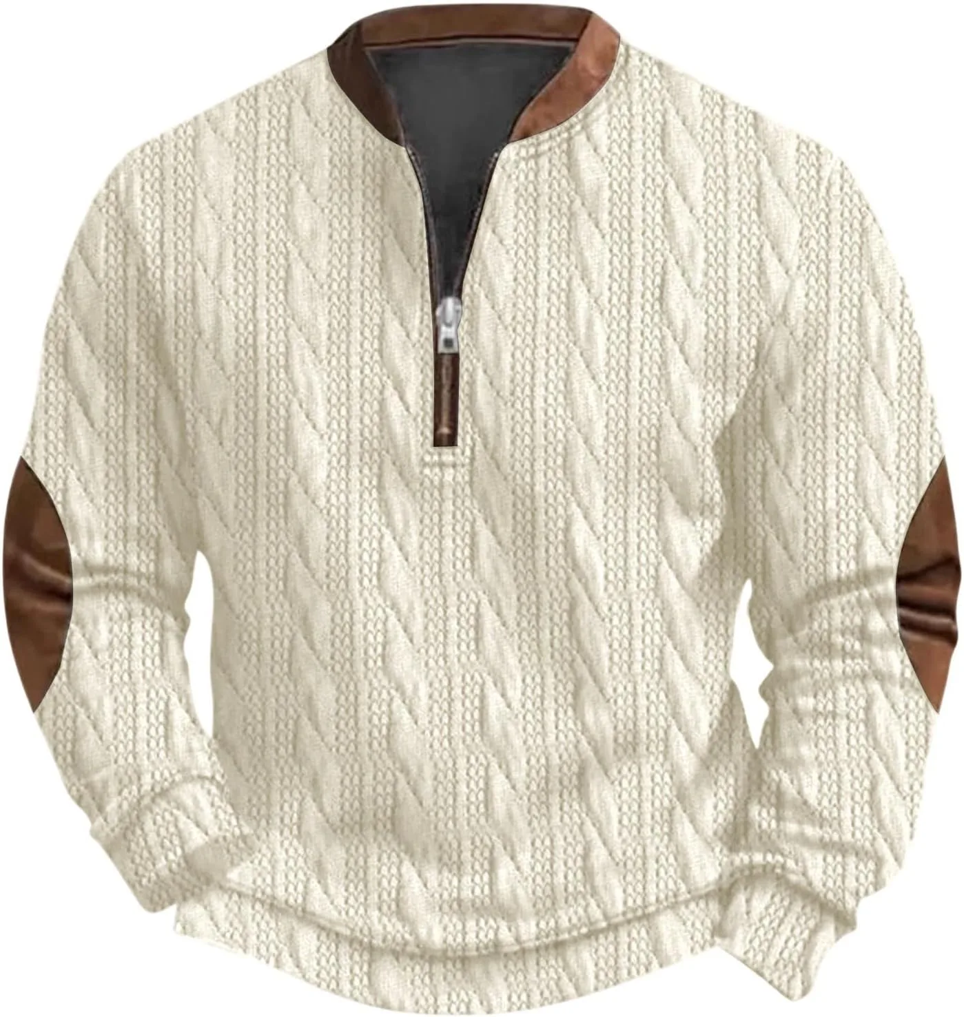 Мужской свитер с кабельным узором и воротником-стойкой
Мужской свитер с кабельным узором и воротником-стойкой